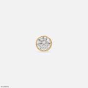 Exclusive Solitaire Diamond Mens Stud Earring 18K Yellow Gold