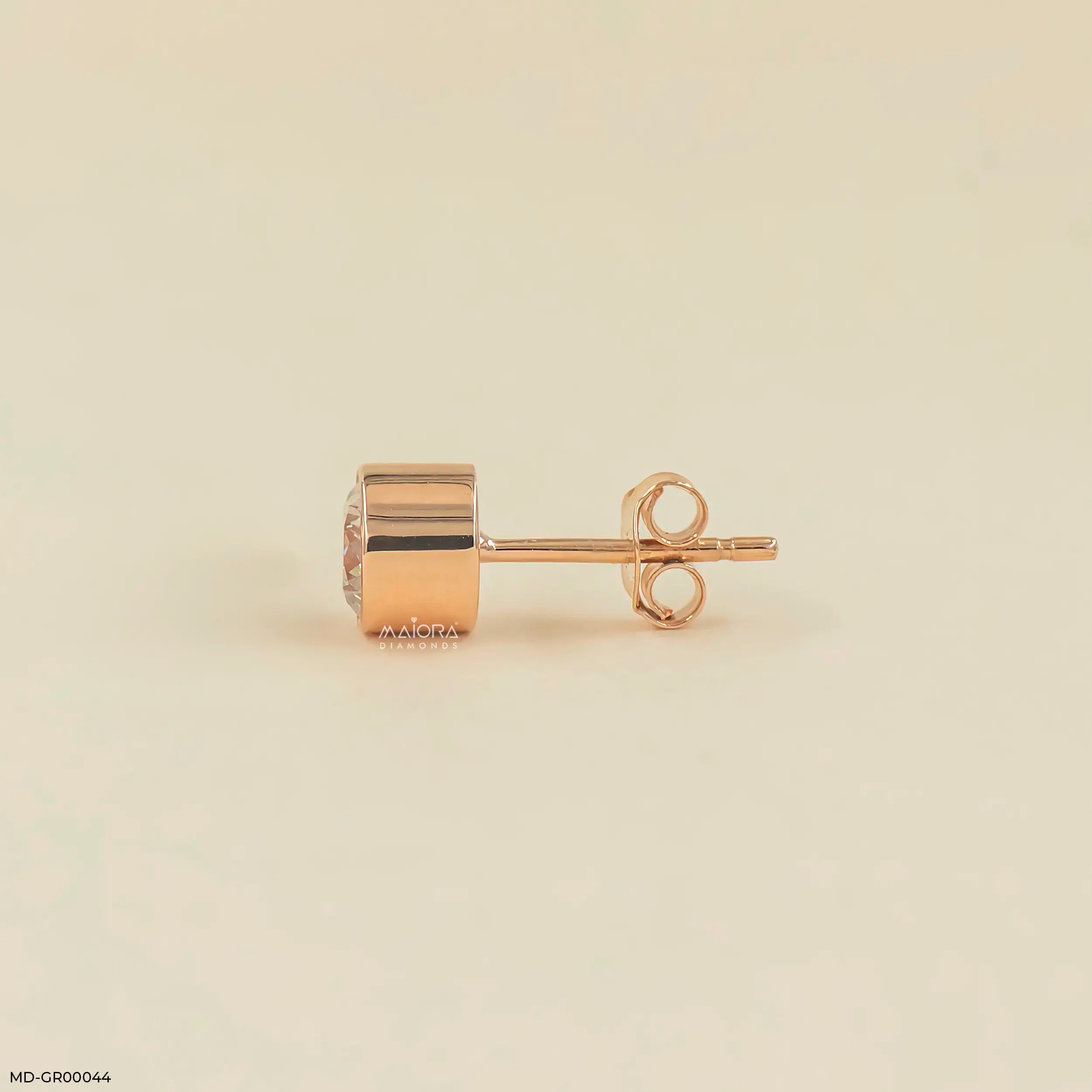 Exclusive Solitaire Diamond Mens Stud Earring 9K Rose Gold