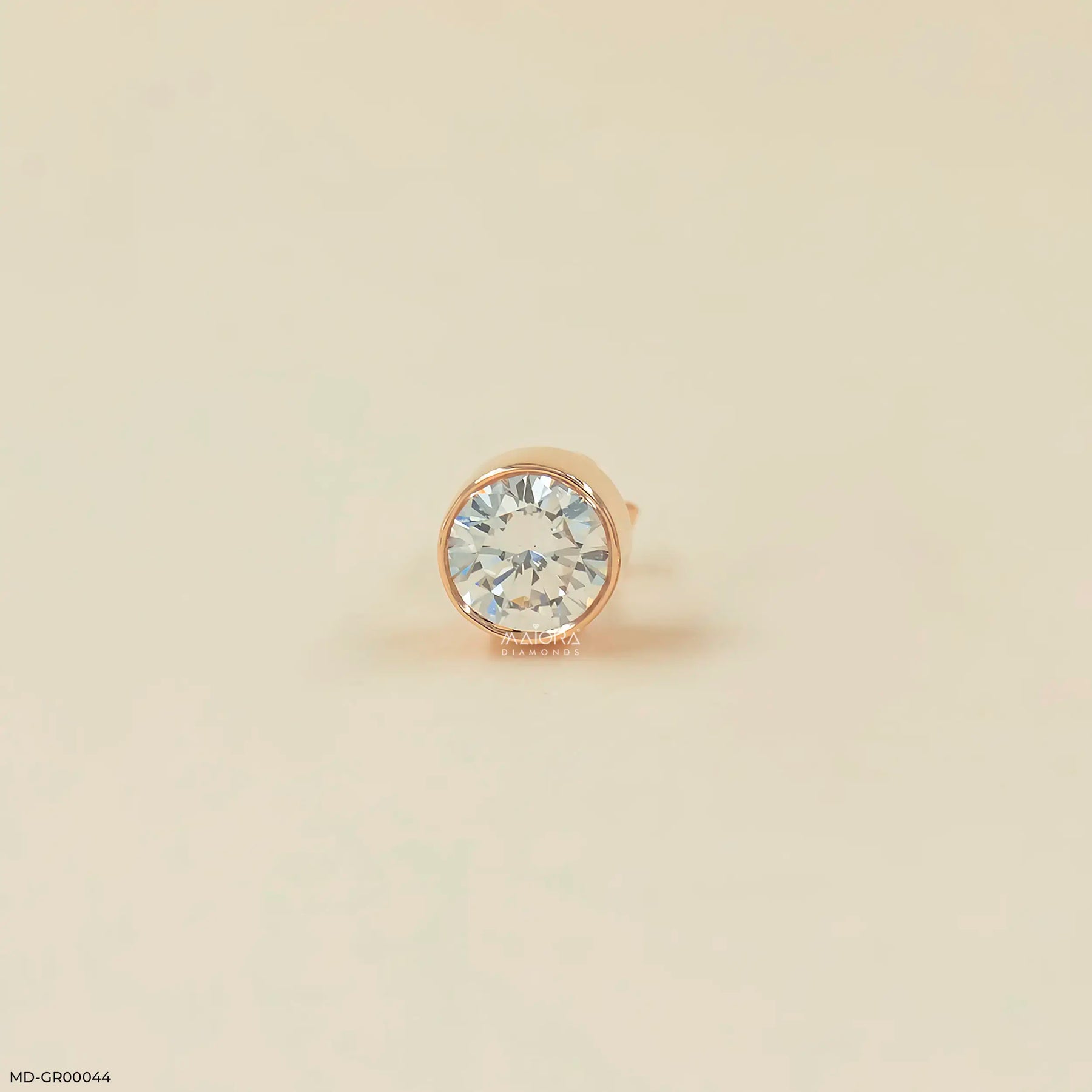 Exclusive Solitaire Diamond Mens Studs Earrings 9K Rose Gold