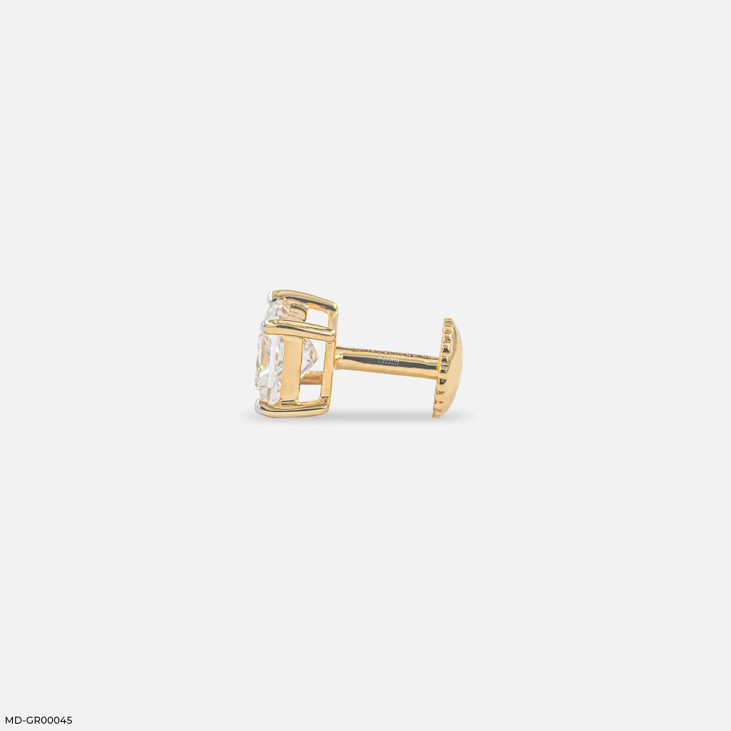 Vantage Solitaire Diamond Mens Stud Earring 9K Yellow Gold