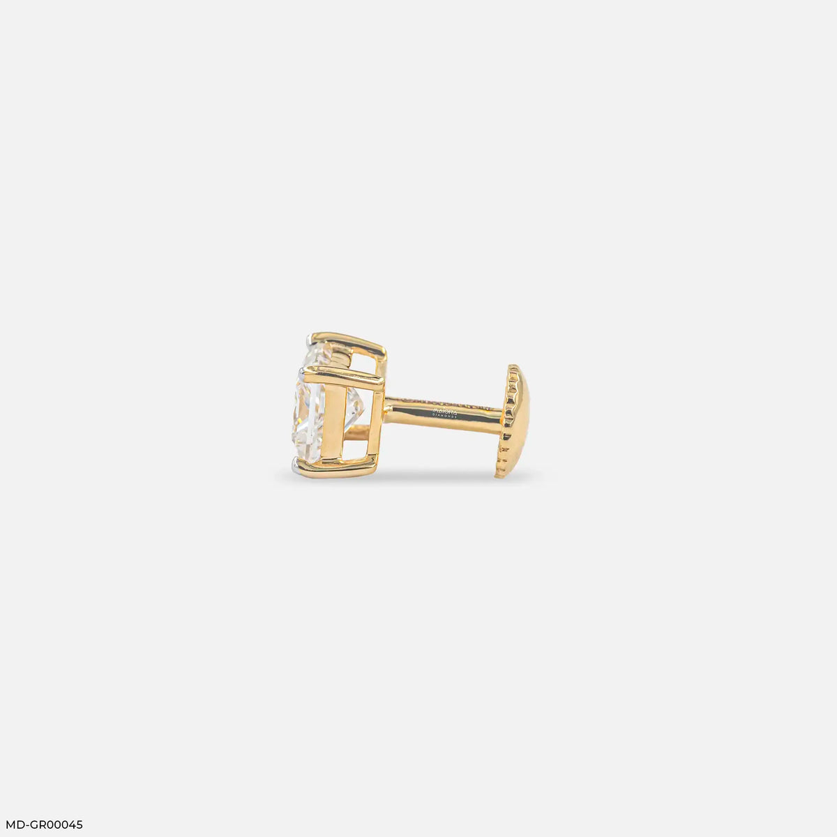 Vantage Solitaire Diamond Mens Stud Earring
