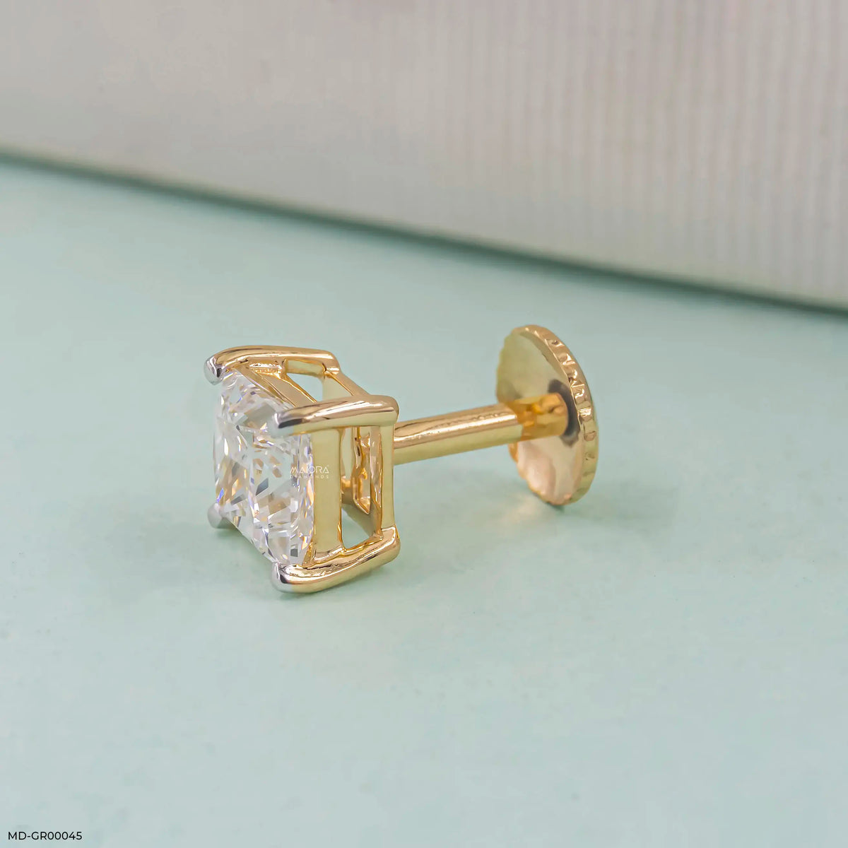 Vantage Solitaire Diamond Mens Stud Earring