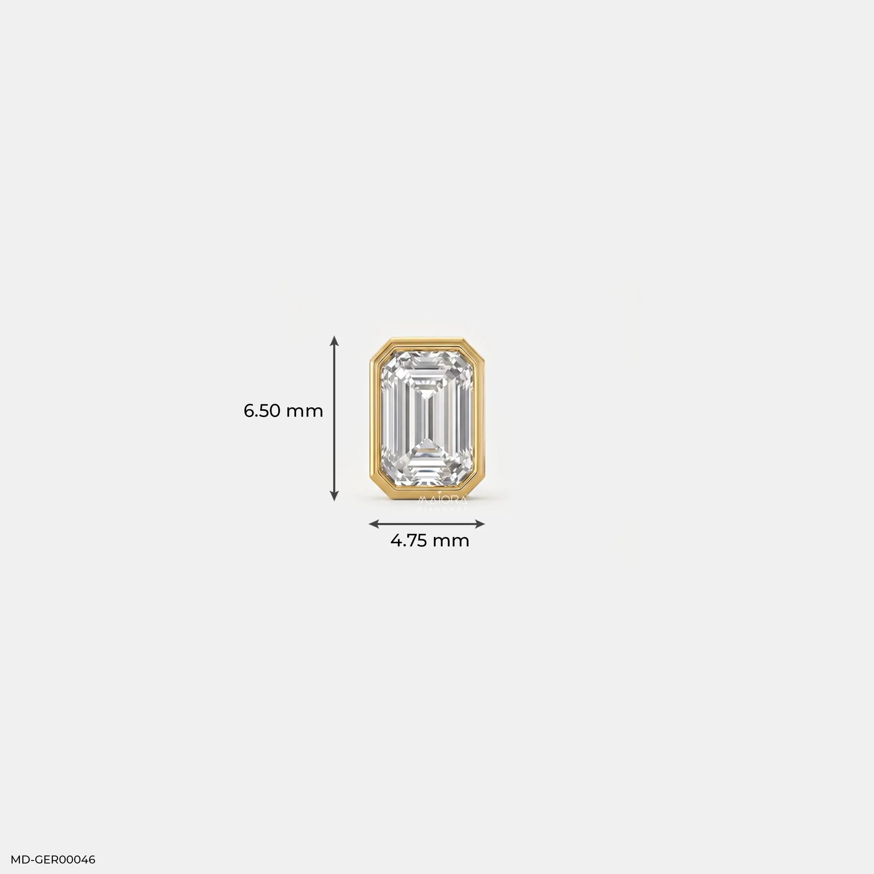 Regent Emerald Solitaire Mens Stud Earring Platinum 950