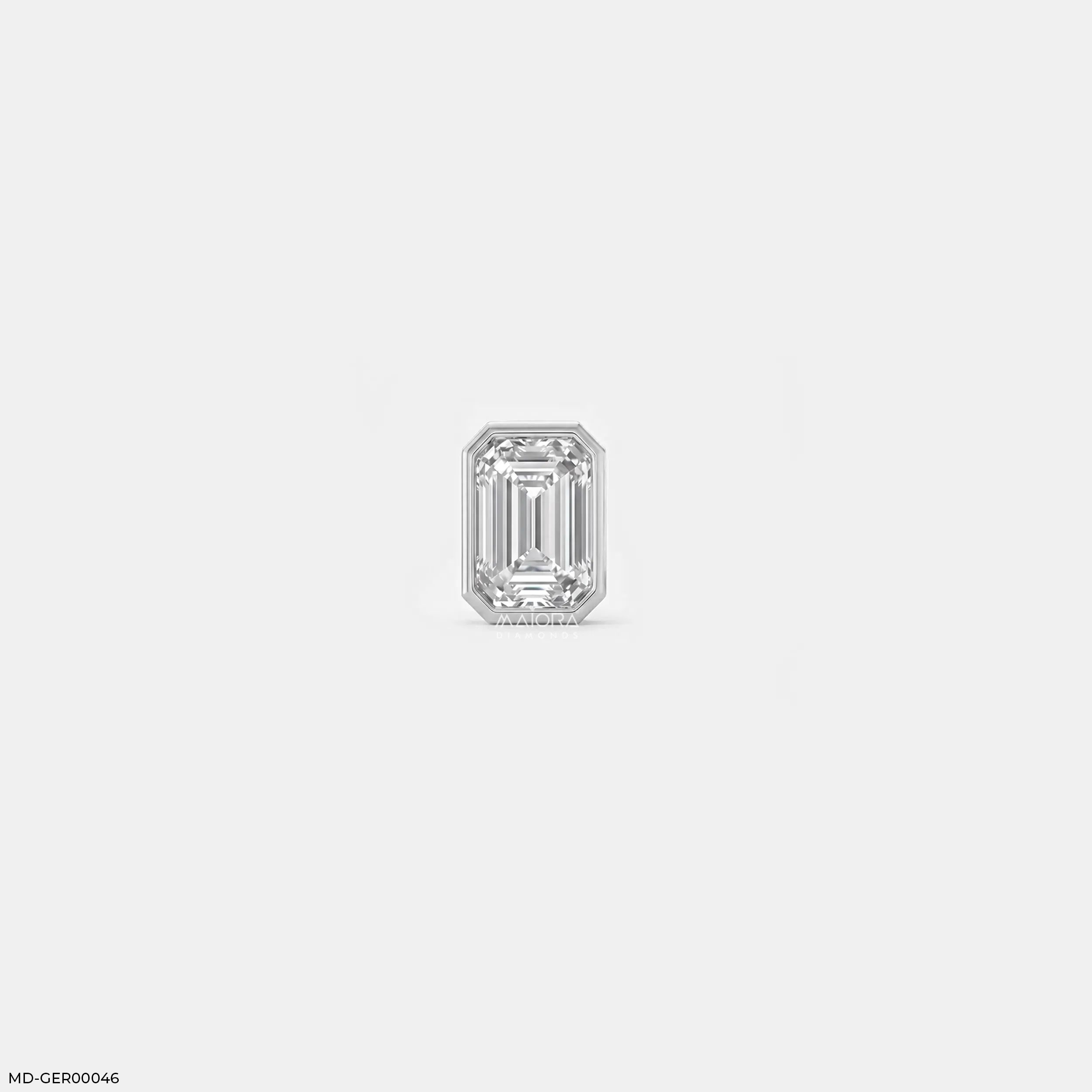 Regent Emerald Solitaire Mens Stud Earring 14K Rose Gold