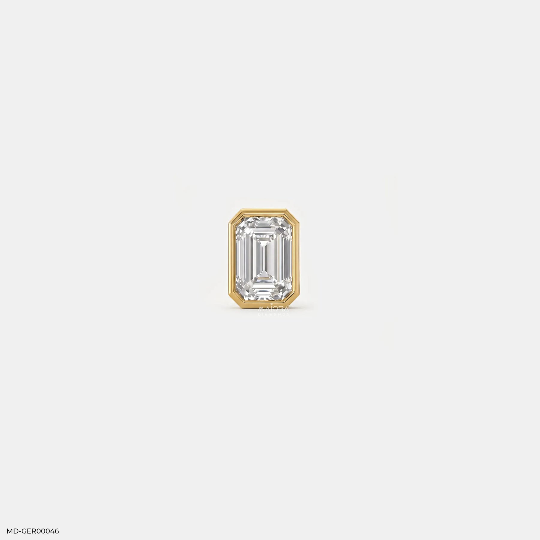 Regent Emerald Solitaire Mens Stud Earring Platinum 950
