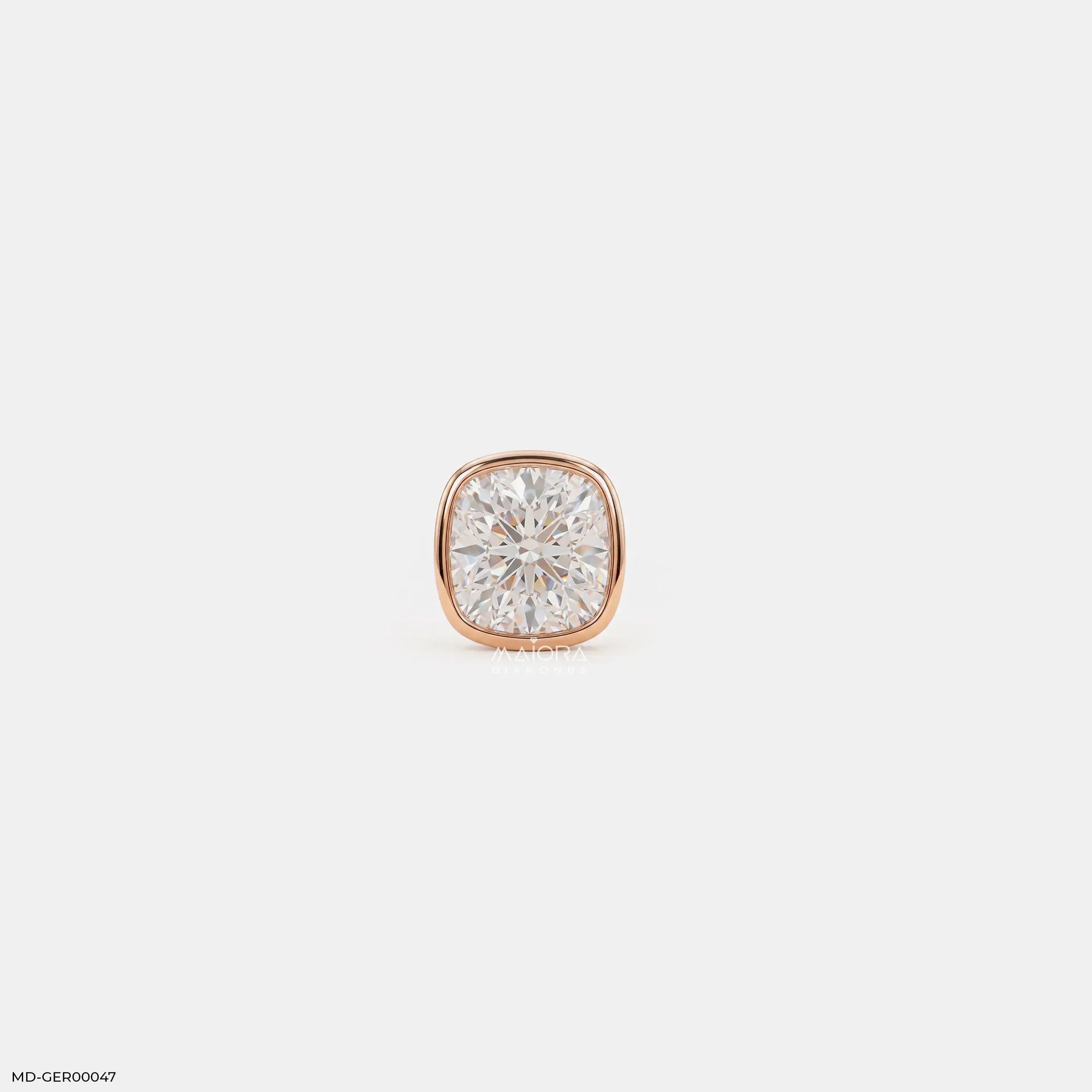 Sparkle Cushion Diamond Mens Stud Earring  Platinum 950