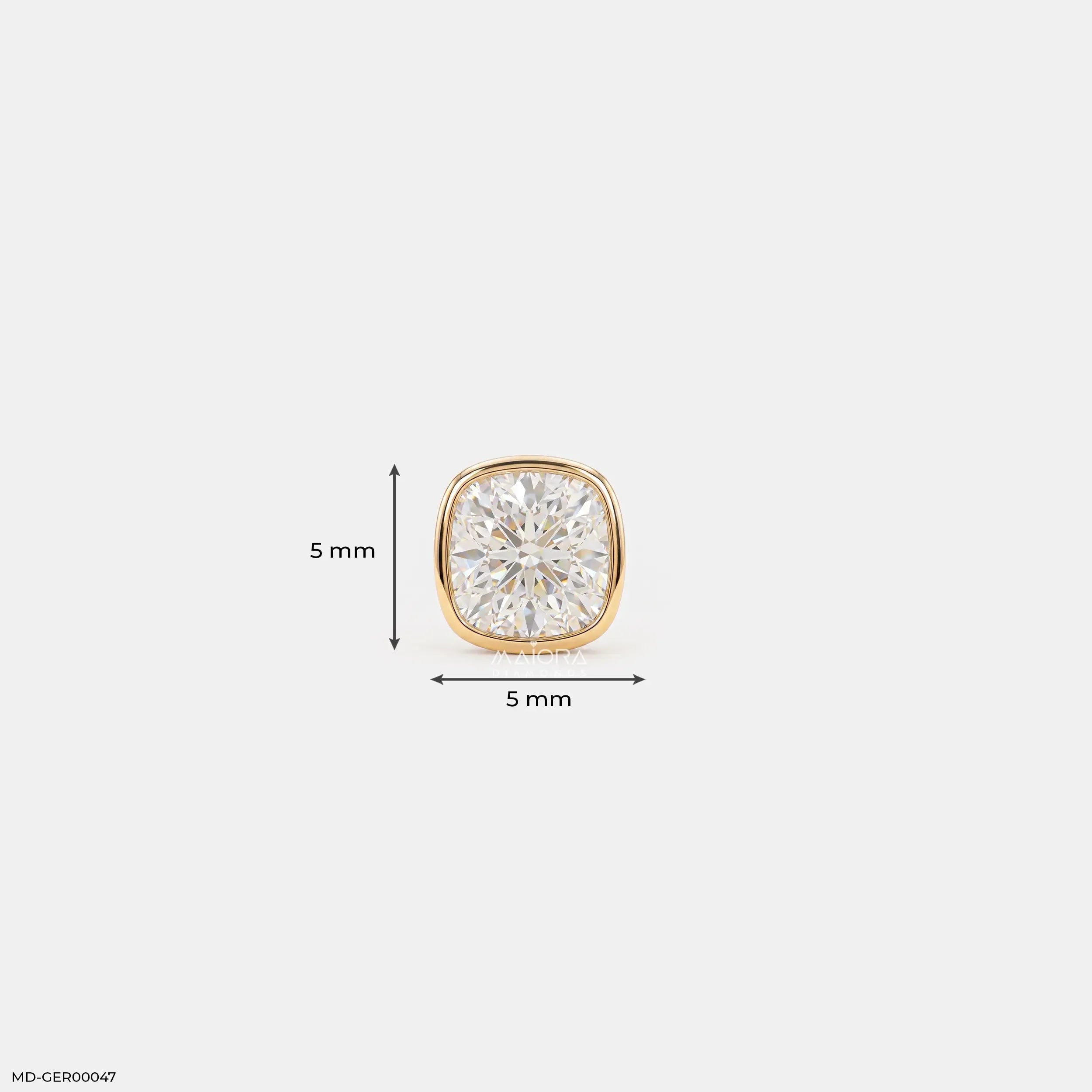 Sparkle Cushion Diamond Mens Stud Earring