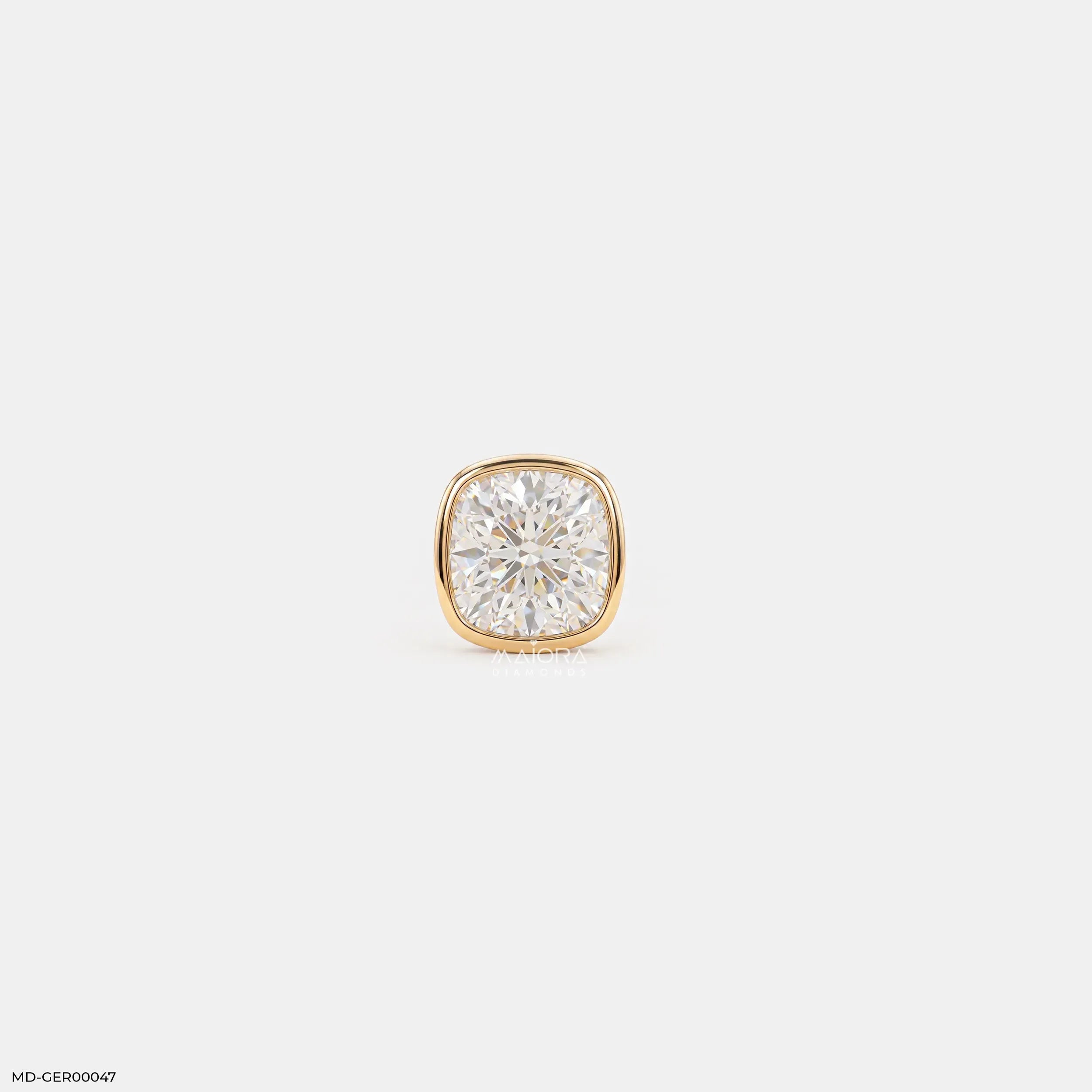 Sparkle Cushion Diamond Mens Stud Earring  9K Yellow Gold