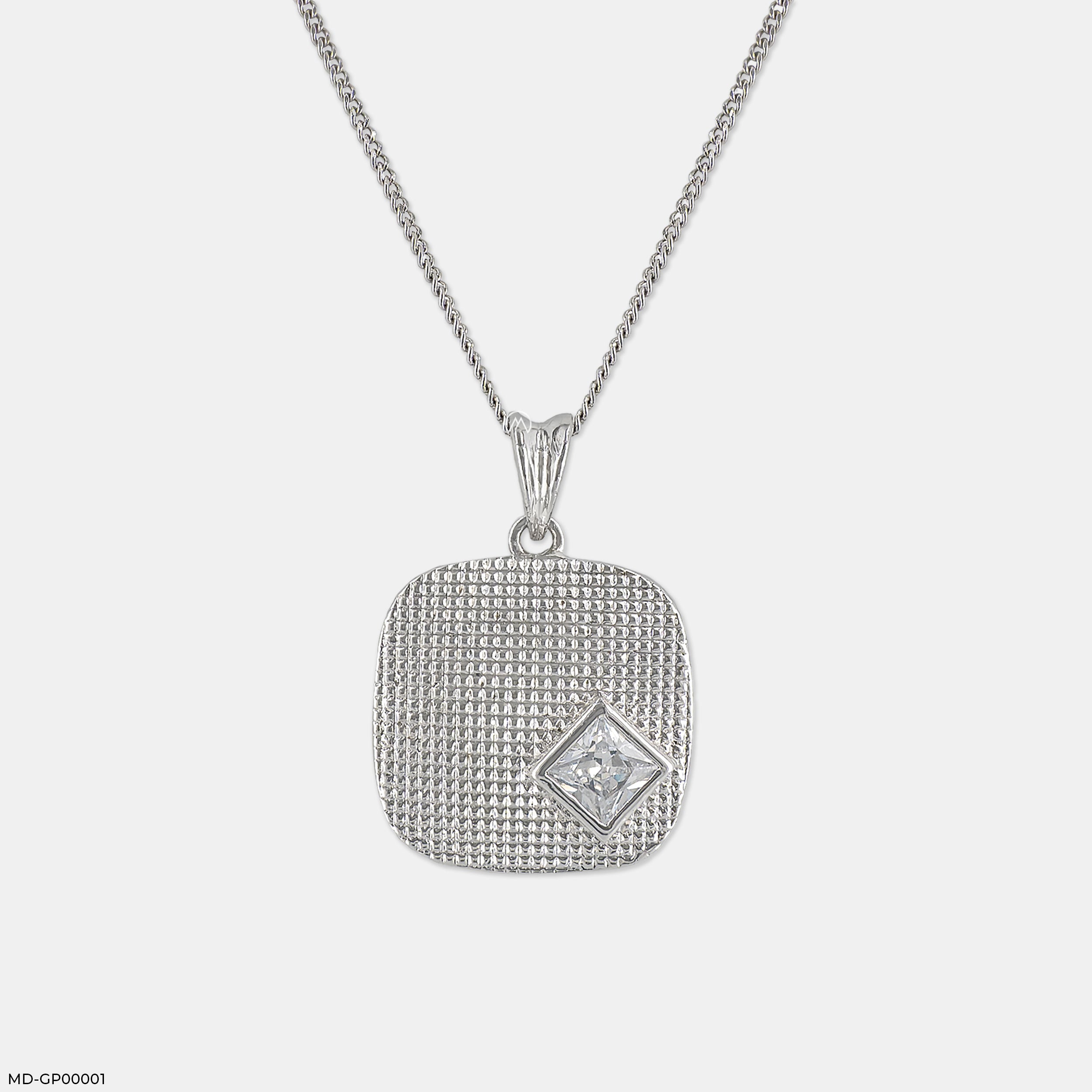 Titans Grid Pendant 9K White Gold