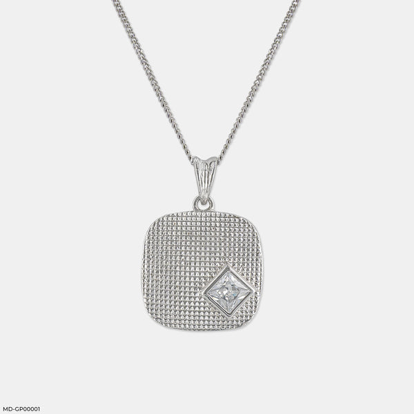 Titans Grid Pendant 14K White Gold