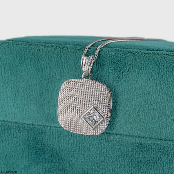 Titans Grid Pendant 14K White Gold