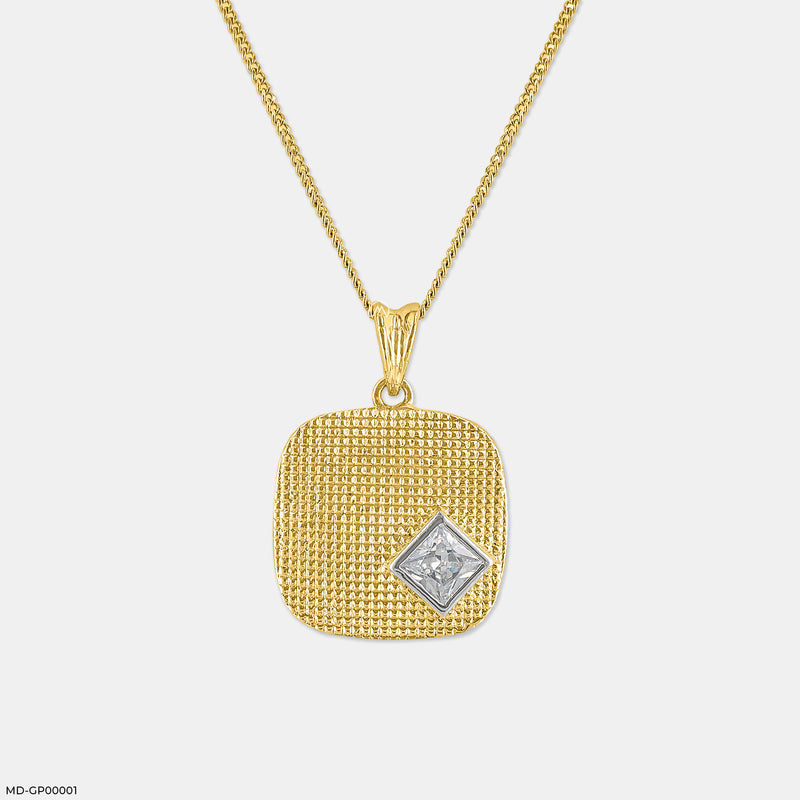 Titans Grid Pendant 14K Yellow Gold