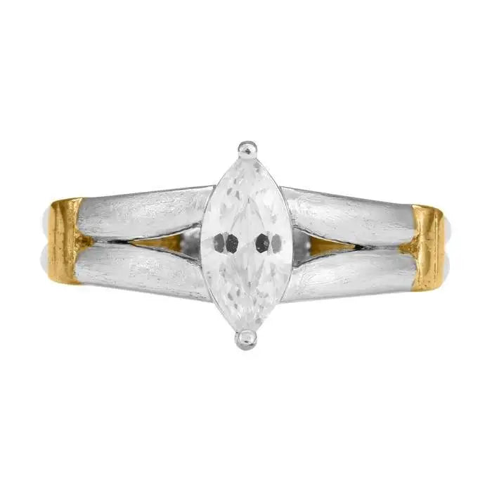1 Carat Solitaire Auric Leaf Ring