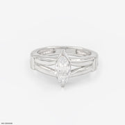1 Carat Solitaire Auric Leaf Ring