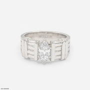 0.75 Carat Marque Solitaire Ring Platinum 950
