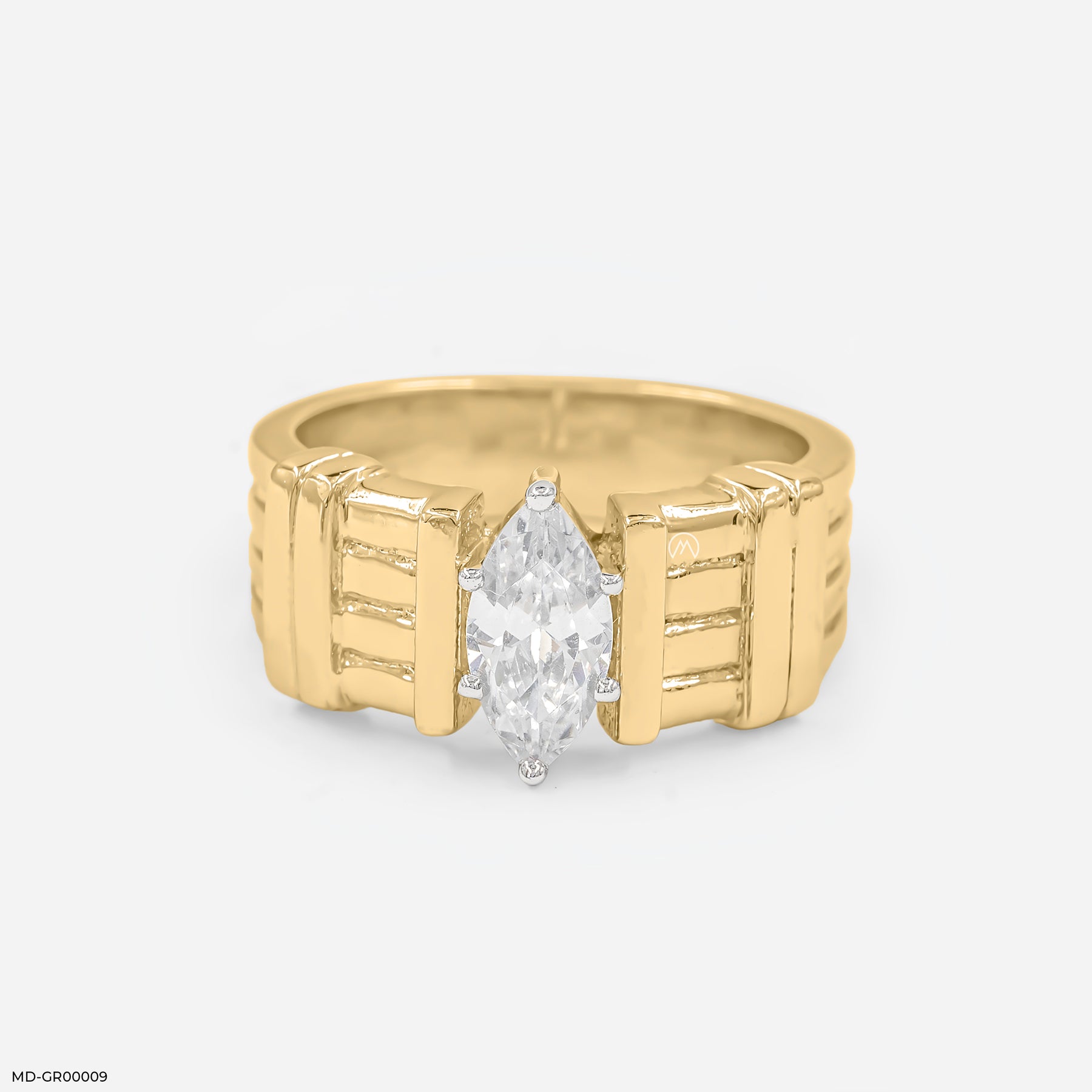0.75 Carat Marque Solitaire Ring 9K Yellow Gold