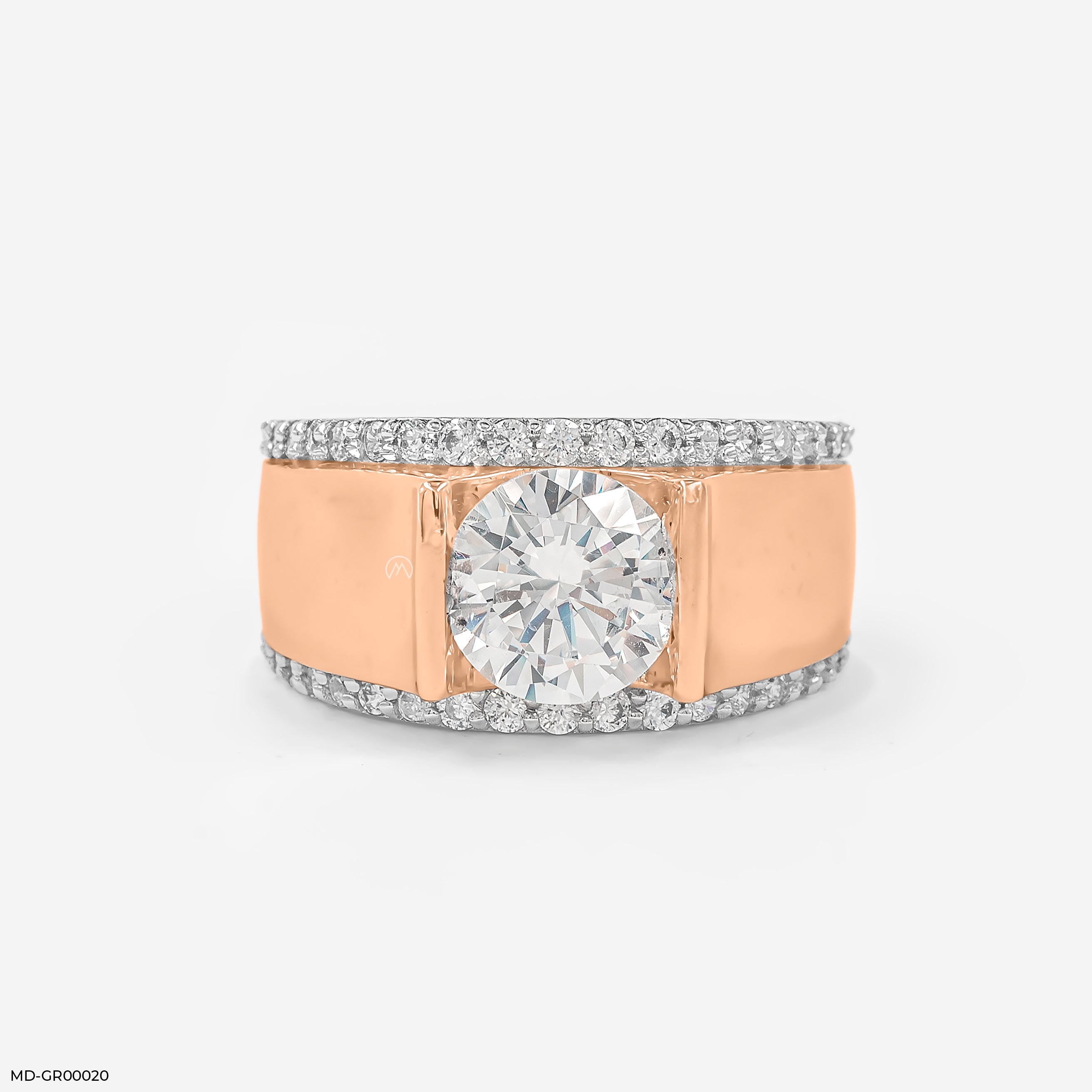 2.5 Carat Solitaire Gent's Ring 14K Rose Gold