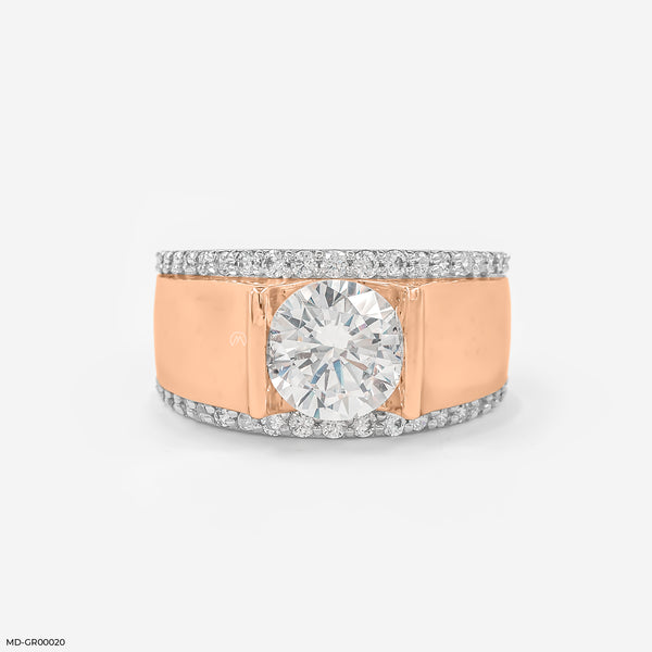 2.5 Carat Solitaire Gent's Ring 18K Rose Gold