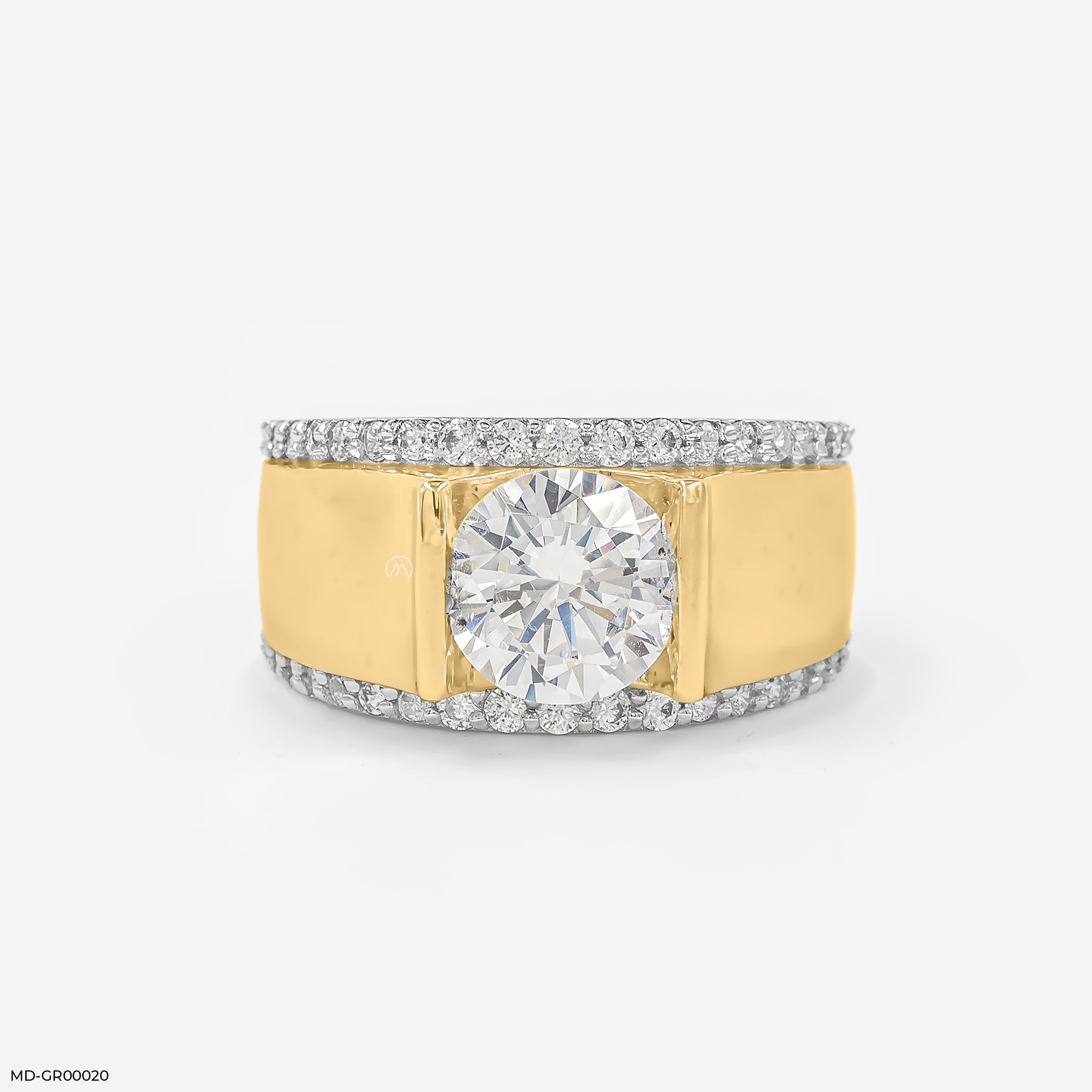 Carat Solitaire Gent's Ring 18K Yellow Gold – Maiora Diamonds