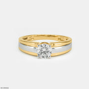 0.75 Carat Solitaire Alpine Men's Ring 9K Yellow Gold