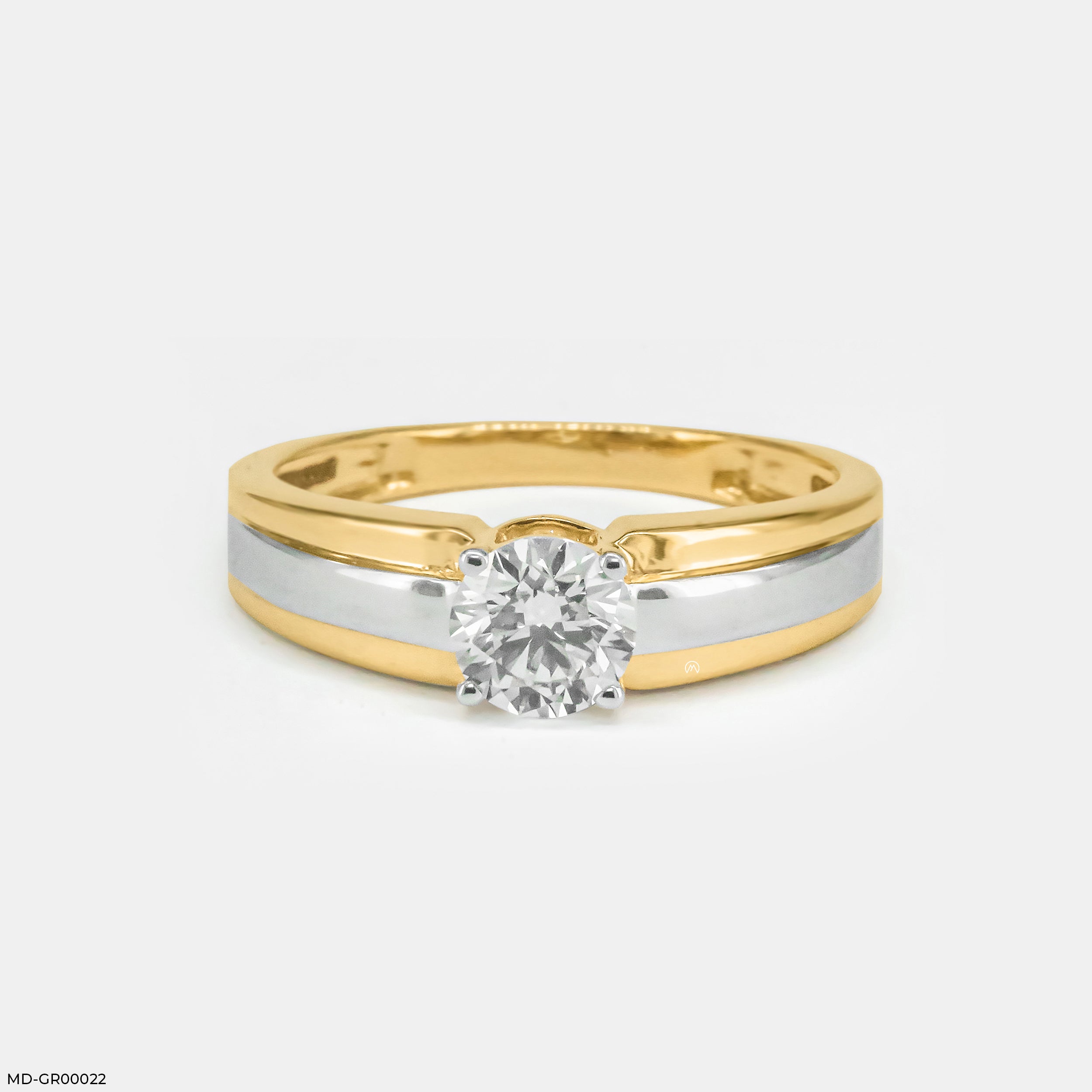 0.75 Carat Solitaire Alpine Men's Ring 9K Yellow Gold