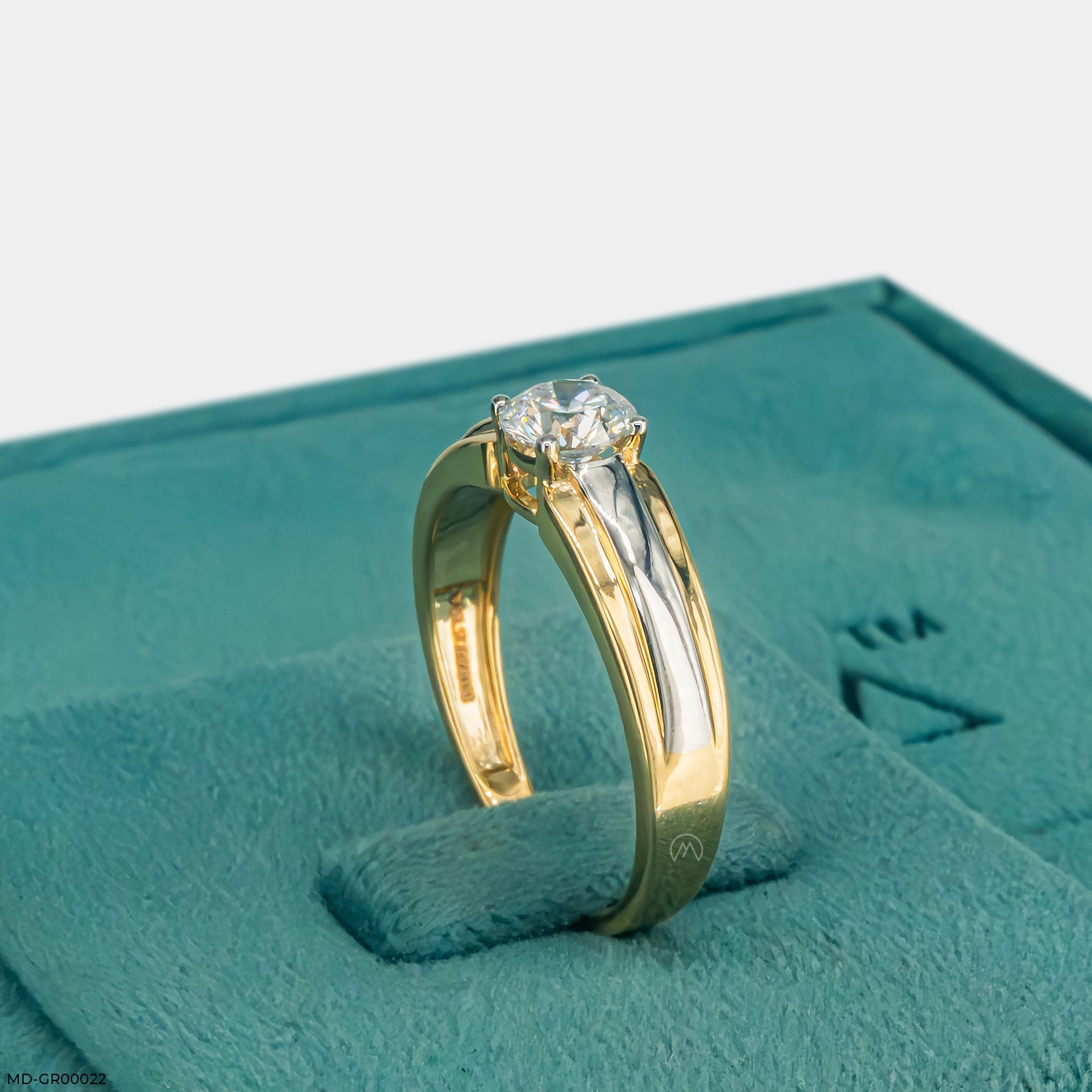 0.75 Carat Solitaire Alpine Men's Ring 14K Yellow Gold