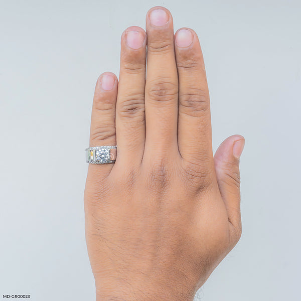 Gent's Diamond Wedding Ring 14K White Gold
