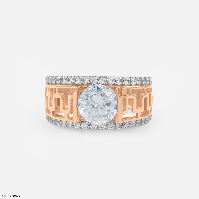 Classic Solitaire Men's Diamond Ring 14K Yellow Gold