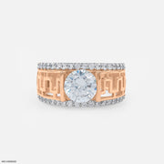 2 Carat Classic Solitaire Men's Ring 14K Rose Gold