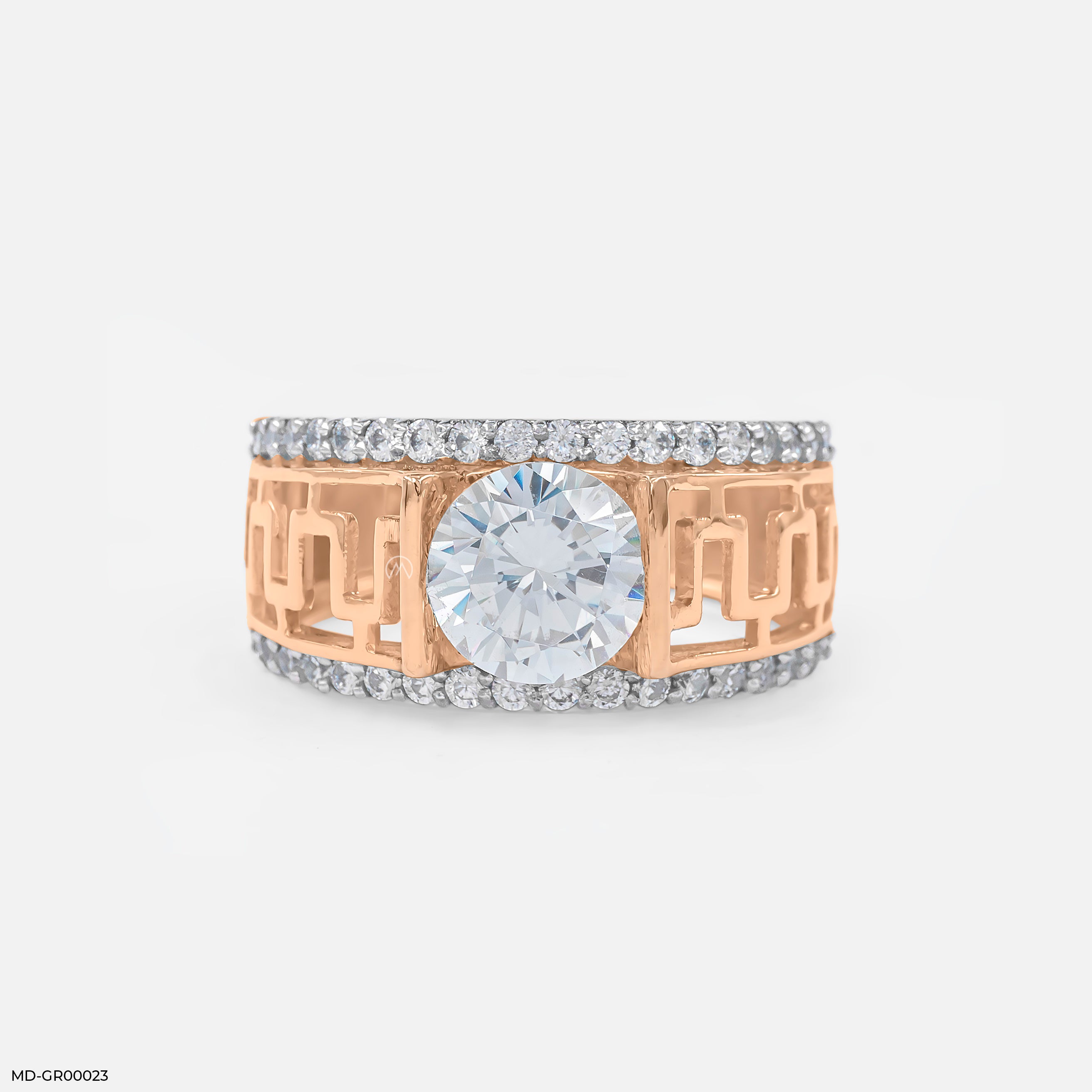 2 Carat Classic Solitaire Men's Ring 14K Rose Gold