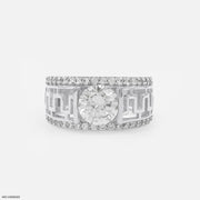 2 Carat Classic Solitaire Men's Ring 14K White Gold