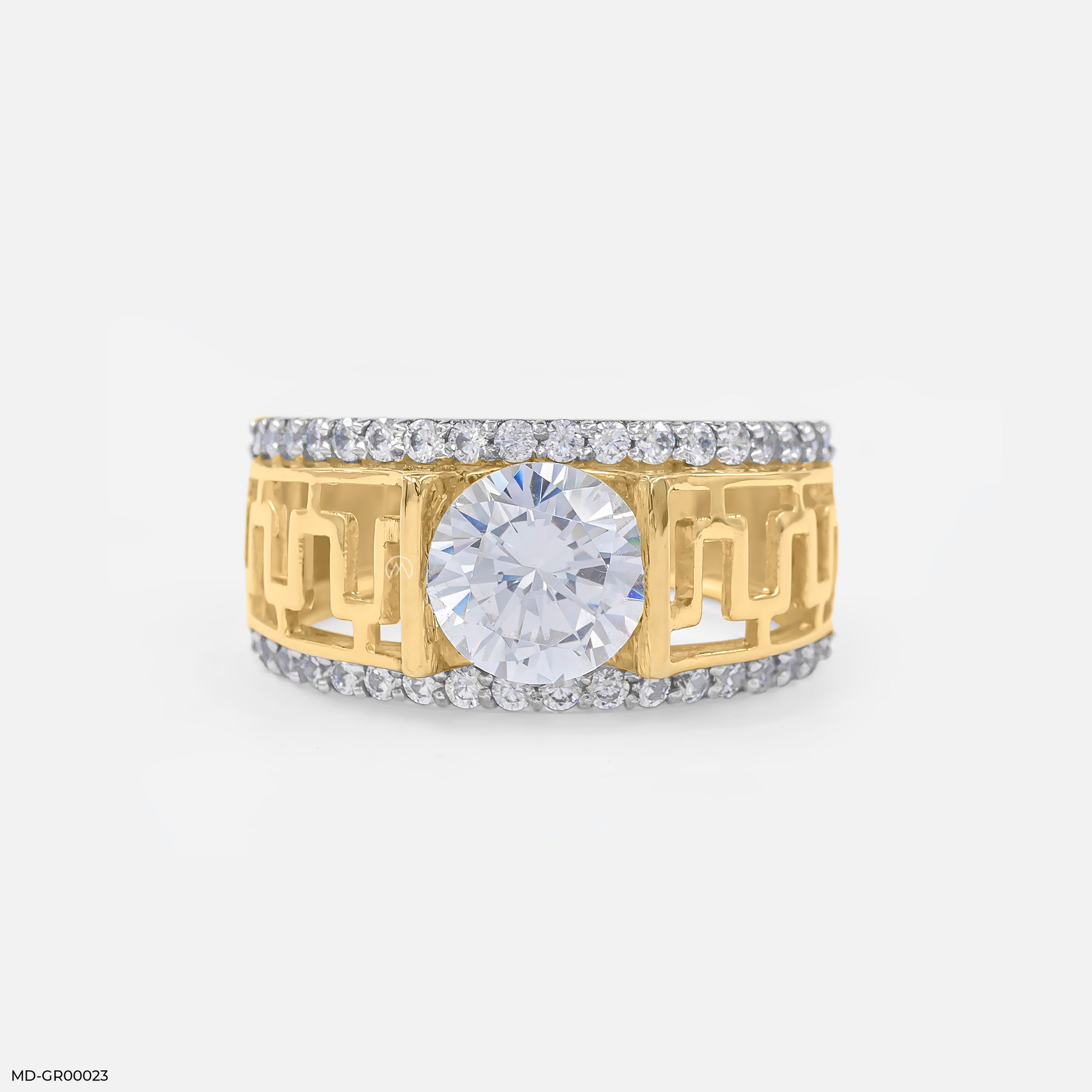 2 Carat Classic Solitaire Men's Ring 14K White Gold