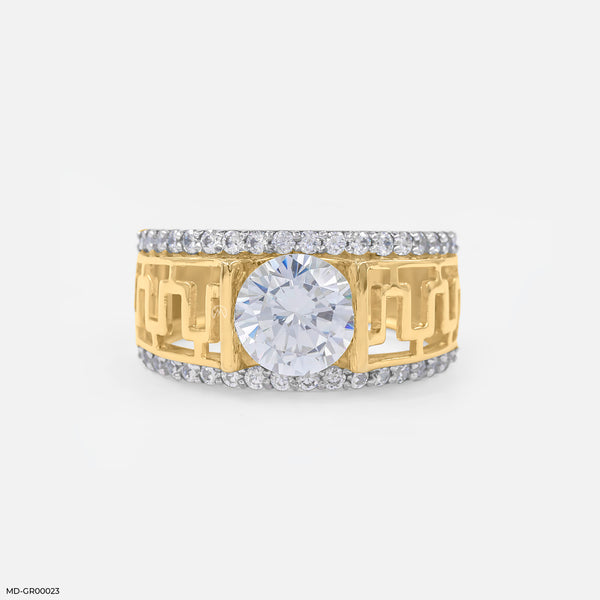 Classic Solitaire Men's Diamond Ring 14K Yellow Gold