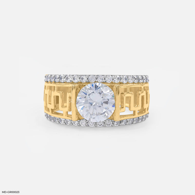 Classic Solitaire Men's Diamond Ring 14K Yellow Gold