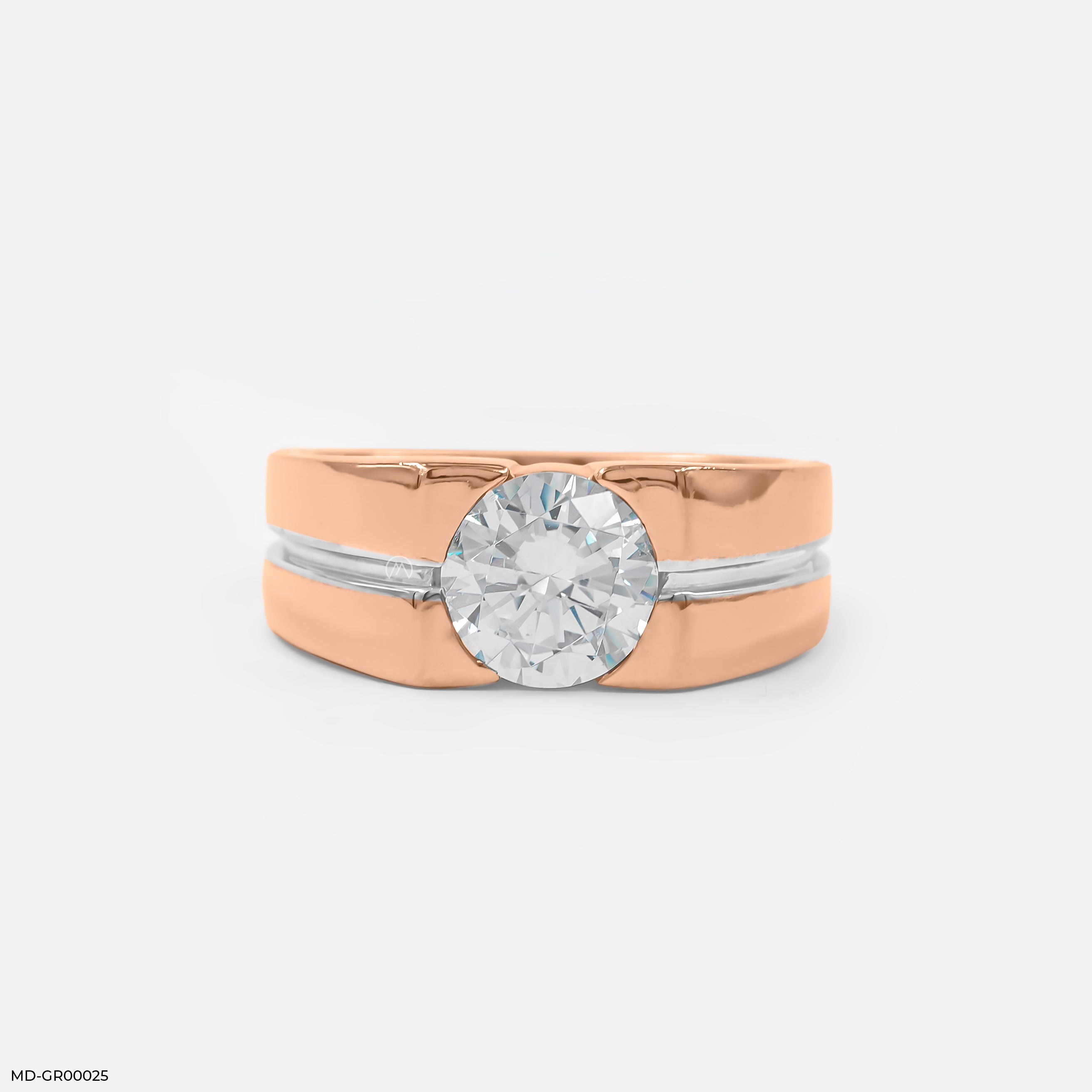 1.75 Carat Model Classic Men's Ring 14K Rose Gold