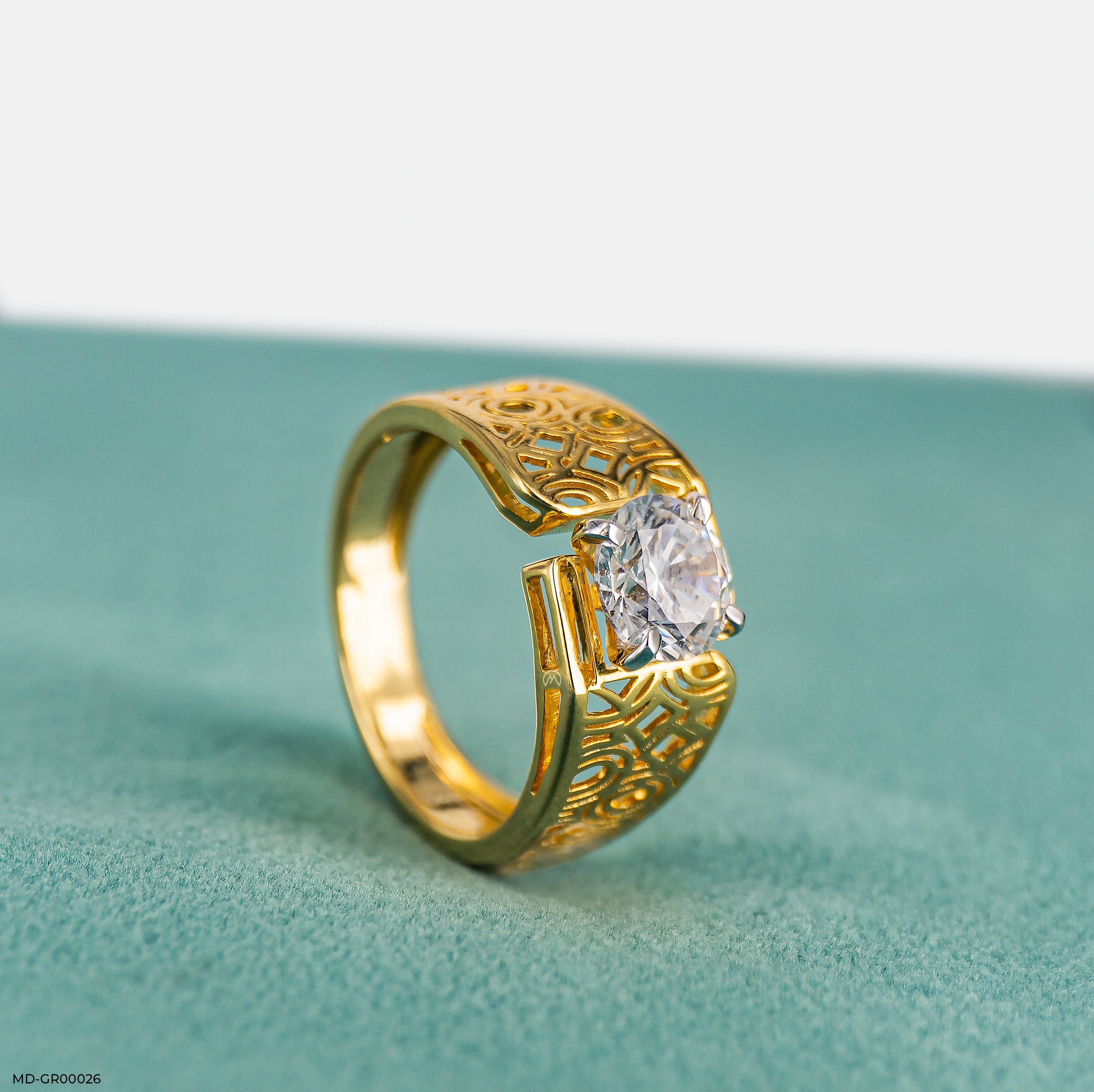 1.75 Carat Round Soliataire Vintage Men's Ring Platinum 950