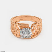 1.75 Carat Round Soliataire Vintage Men's Ring 14K Rose Gold