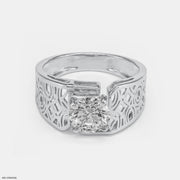 1.75 Carat Round Soliataire Vintage Men's Ring Platinum 950