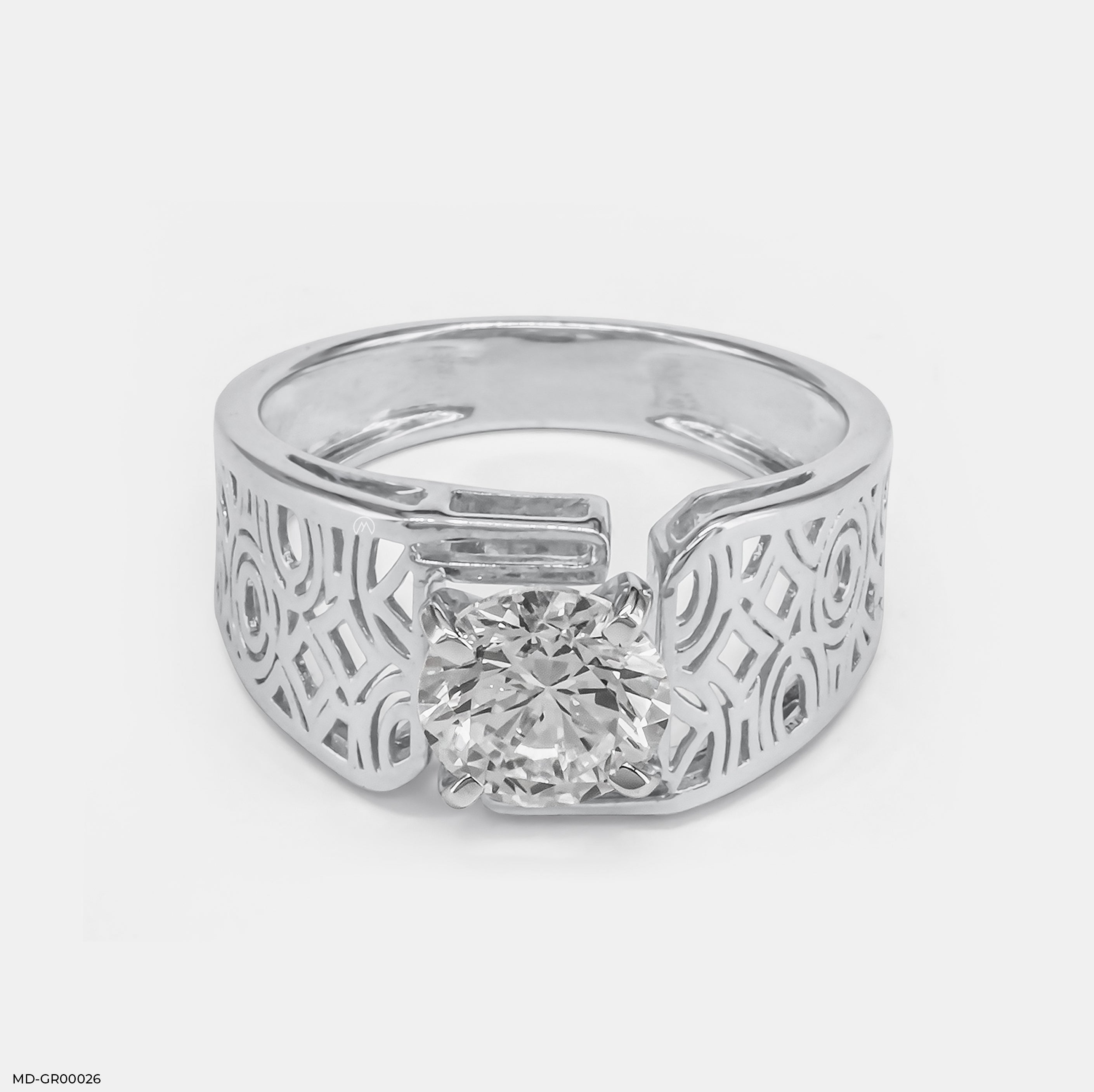 1.75 Carat Round Soliataire Vintage Men's Ring