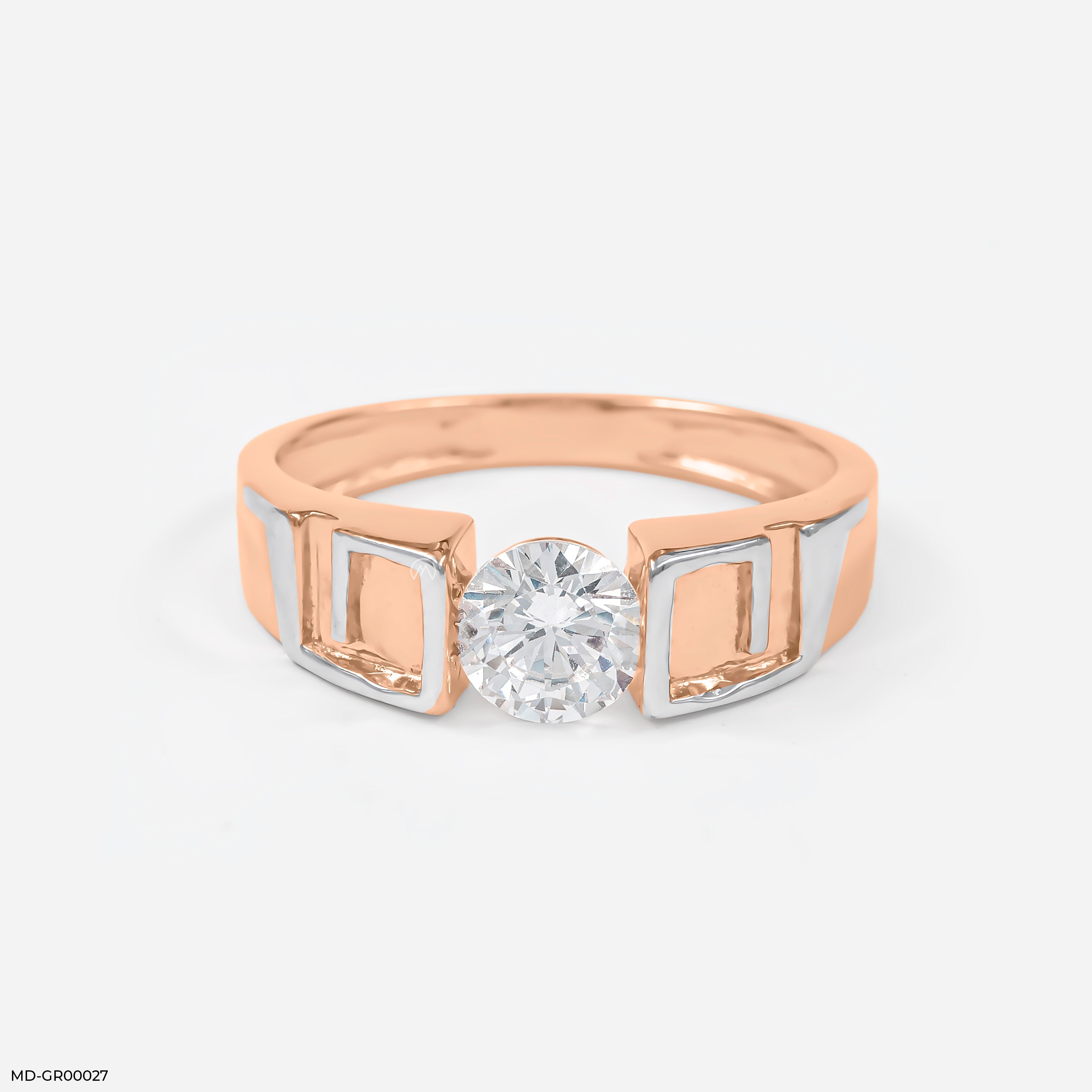 Signet Men's Diamond Ring 14K Rose Gold