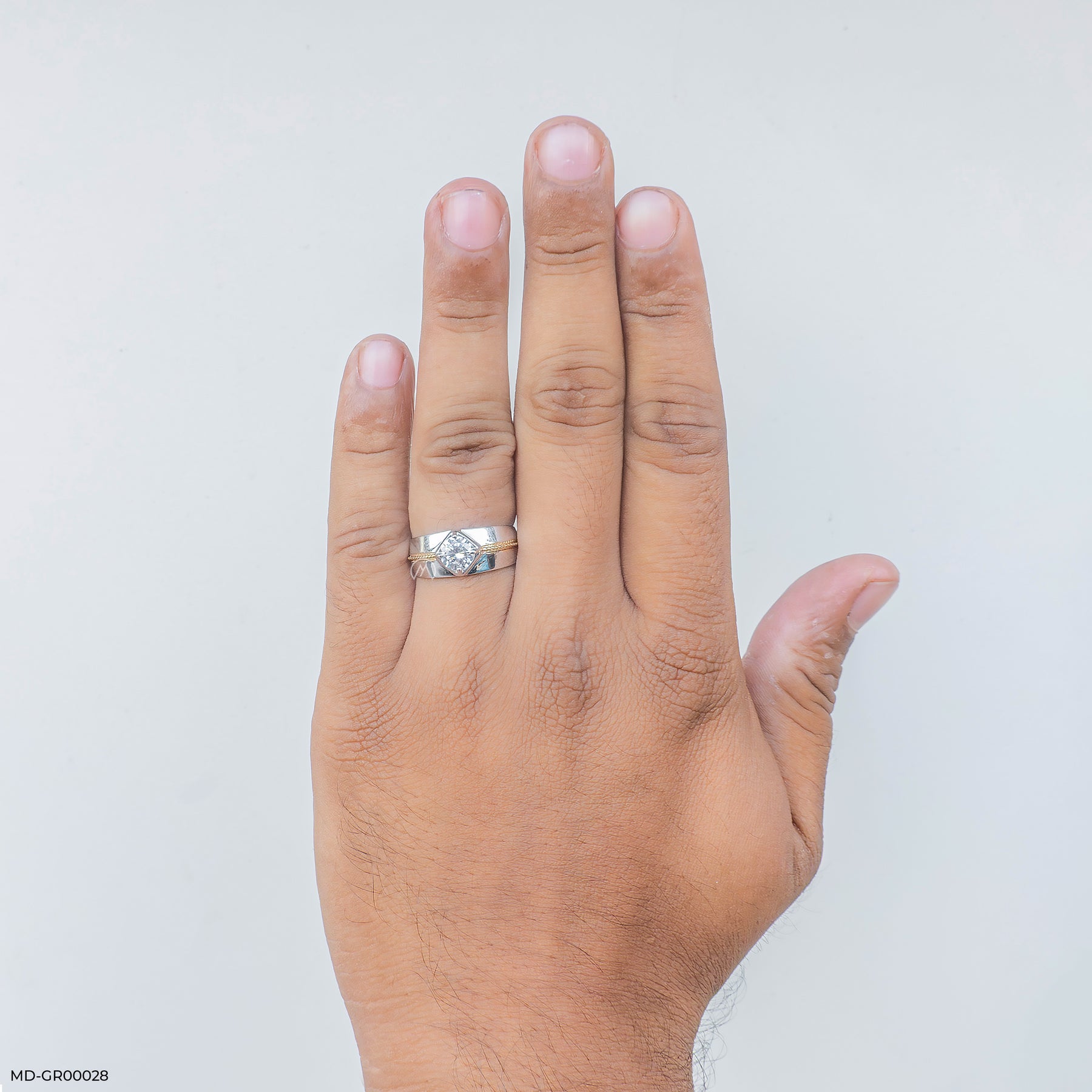 0.75 Carat Solitaire Elegant Minimal Men's Ring 14K Rose Gold