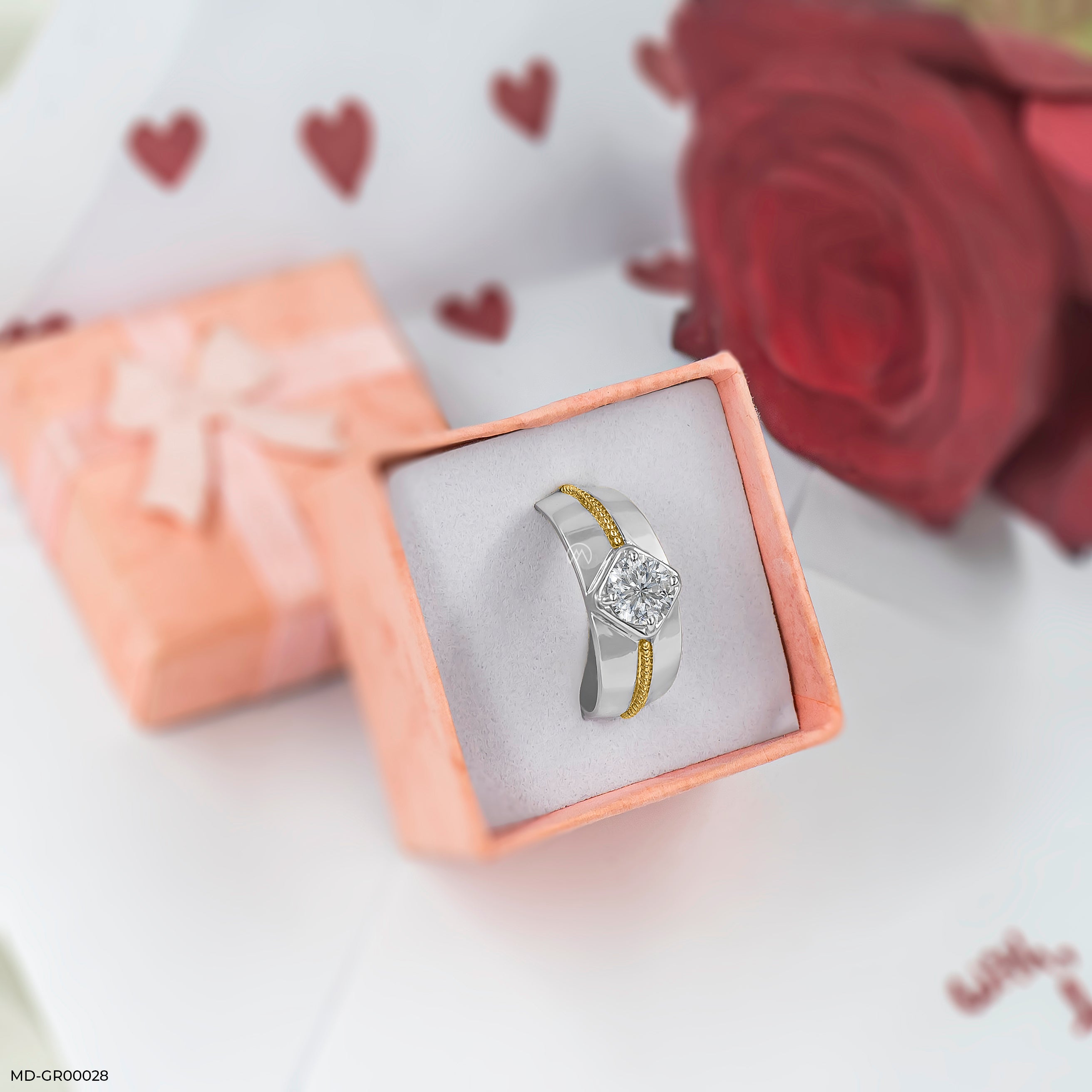 0.75 Carat Solitaire Elegant Minimal Men's 9K Yellow Gold