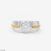 0.75 Carat Solitaire Elegant Minimal Men's 9K Yellow Gold