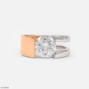 3 Carat Solitaire Modern Men's Ring 9K Rose Gold