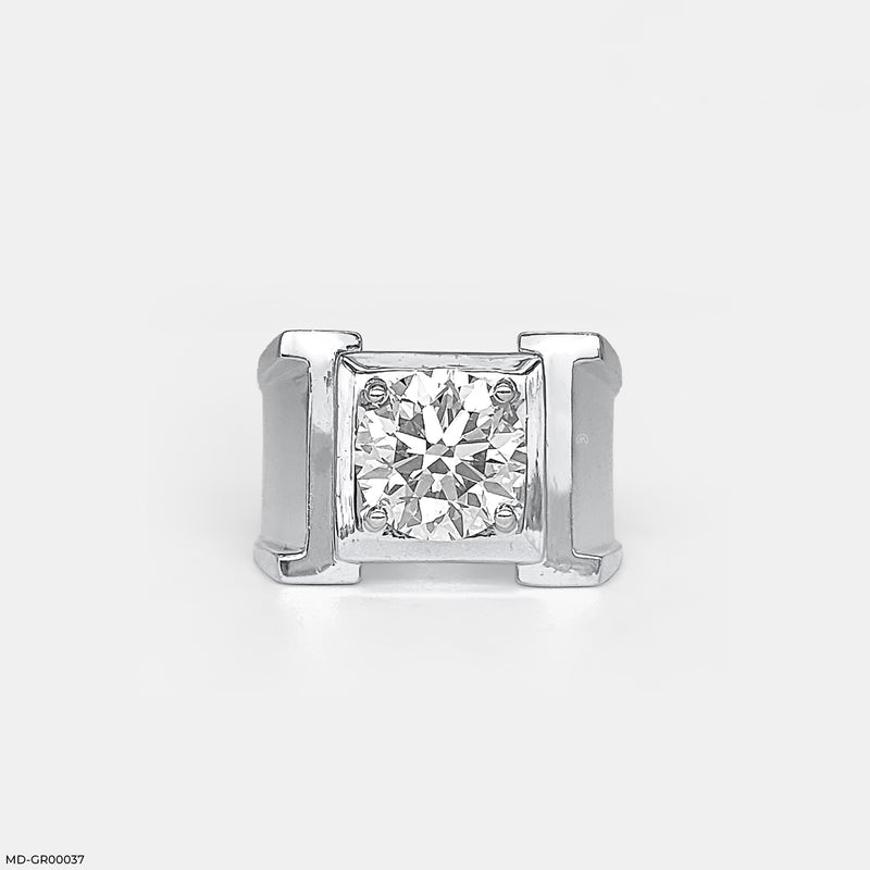 Bezel-Style Solitaire Ring Platinum 950