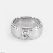 Solitaire Noir Men's Ring 9K White Gold