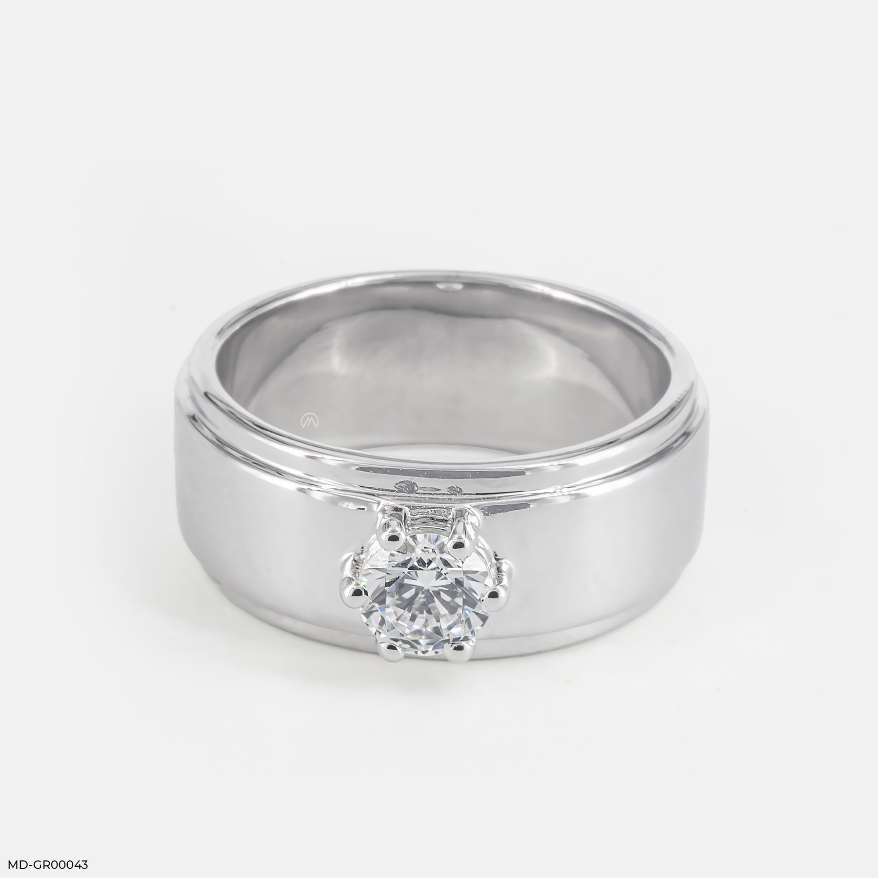 Solitaire Noir Men's Ring 14K Yellow Gold