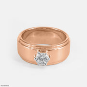 Solitaire Noir Men's Ring 18K Rose Gold