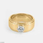 Solitaire Noir Men's Ring 9K Yellow Gold