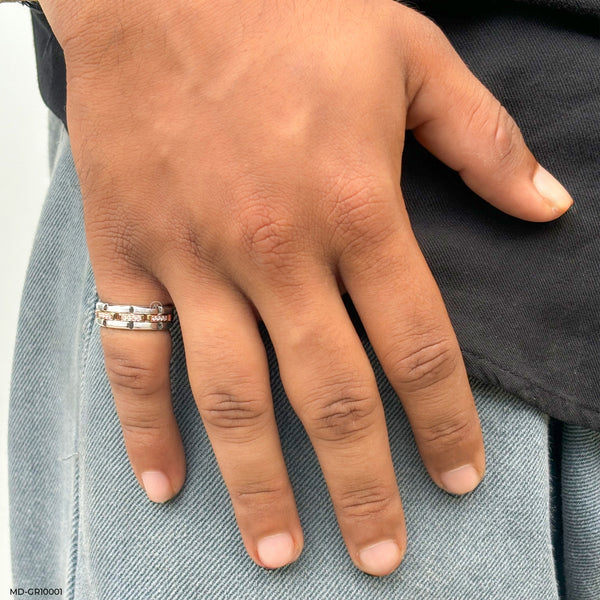 Modern Block Band Ring 14K Rose Gold